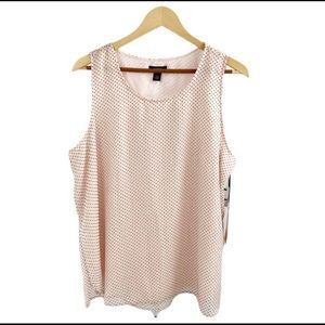 Halogen Tank Top Blush Silver Thread Polka Dot